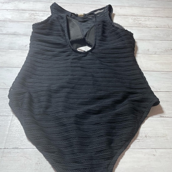 Ralph Lauren Ottoman Mesh high Boatneck One Piece Swimsuit black tummy control - Picture 7 of 9